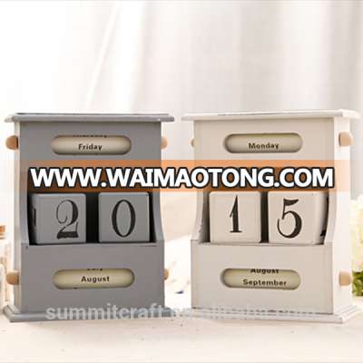 European desk block calendar retro style wooden creative design table calendar decoration