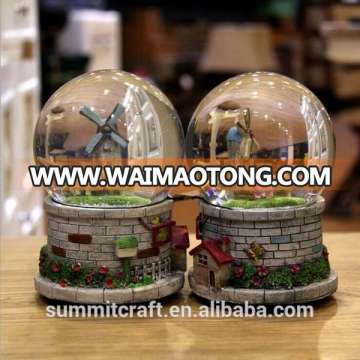 3d resin base funny custom made snow globe glass snow ball